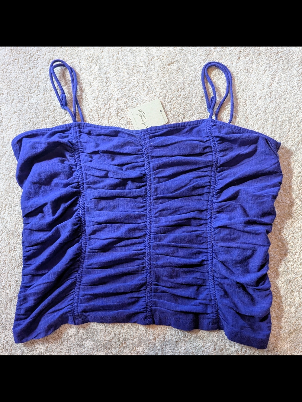 NWT Free People Intimately Belong Together Ruched Cotton Cami Top Size L $24